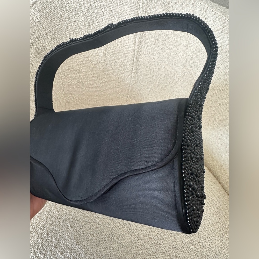 Elegant Black Beaded Women's Small Purse